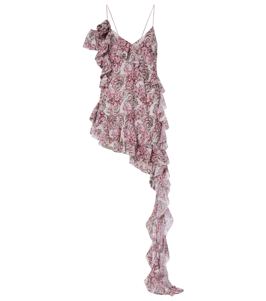 Bananhot Zoe floral ruffled asymmetric minidress