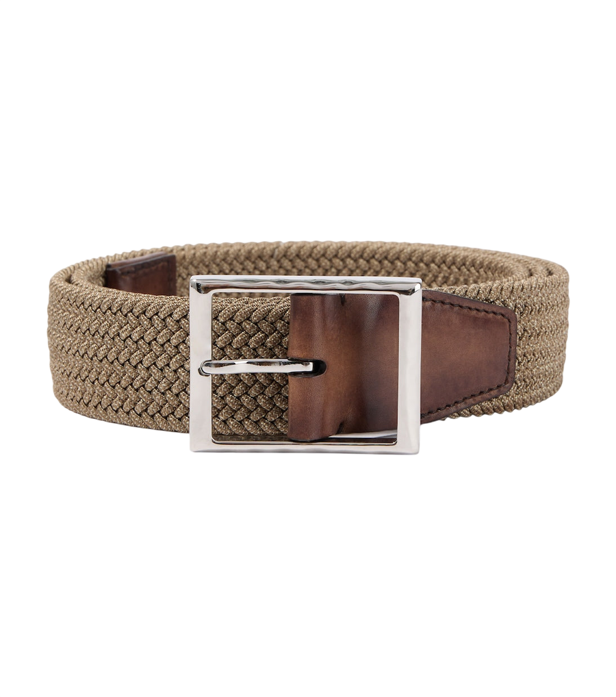 Berluti Classic fabric and leather belt