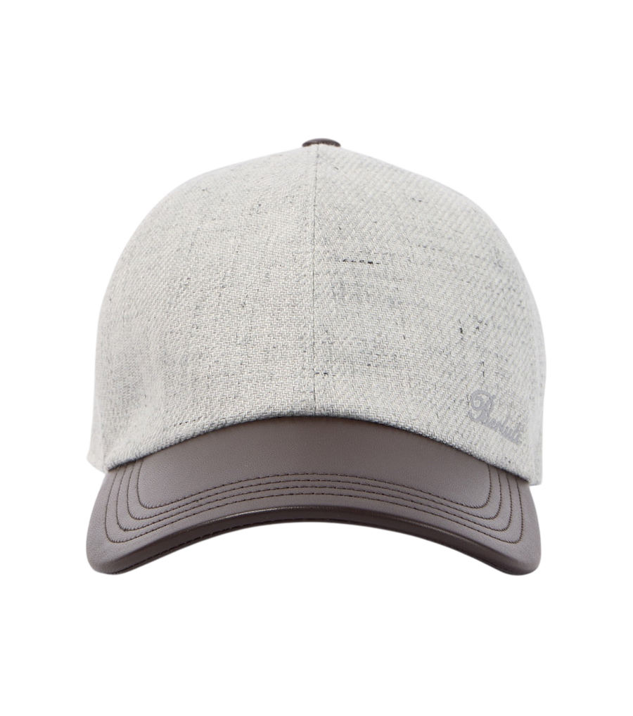 Berluti Leather and linen-blend baseball cap
