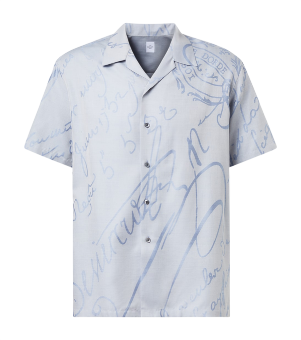 Berluti Printed cotton, wool, and silk bowling shirt