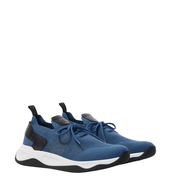 Berluti Shadow leather-trimmed knitted sneakers