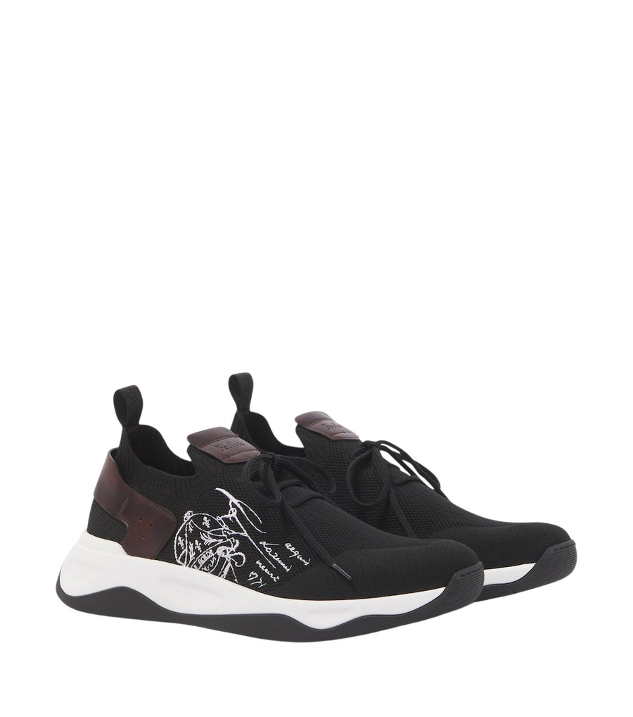 Berluti Shadow leather-trimmed sneakers