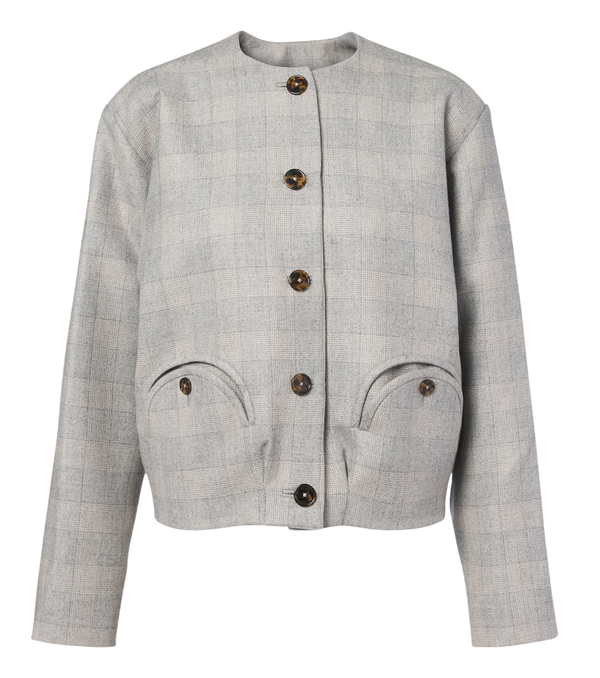 Blazé Milano Altai checked wool, silk, and cashmere jacket