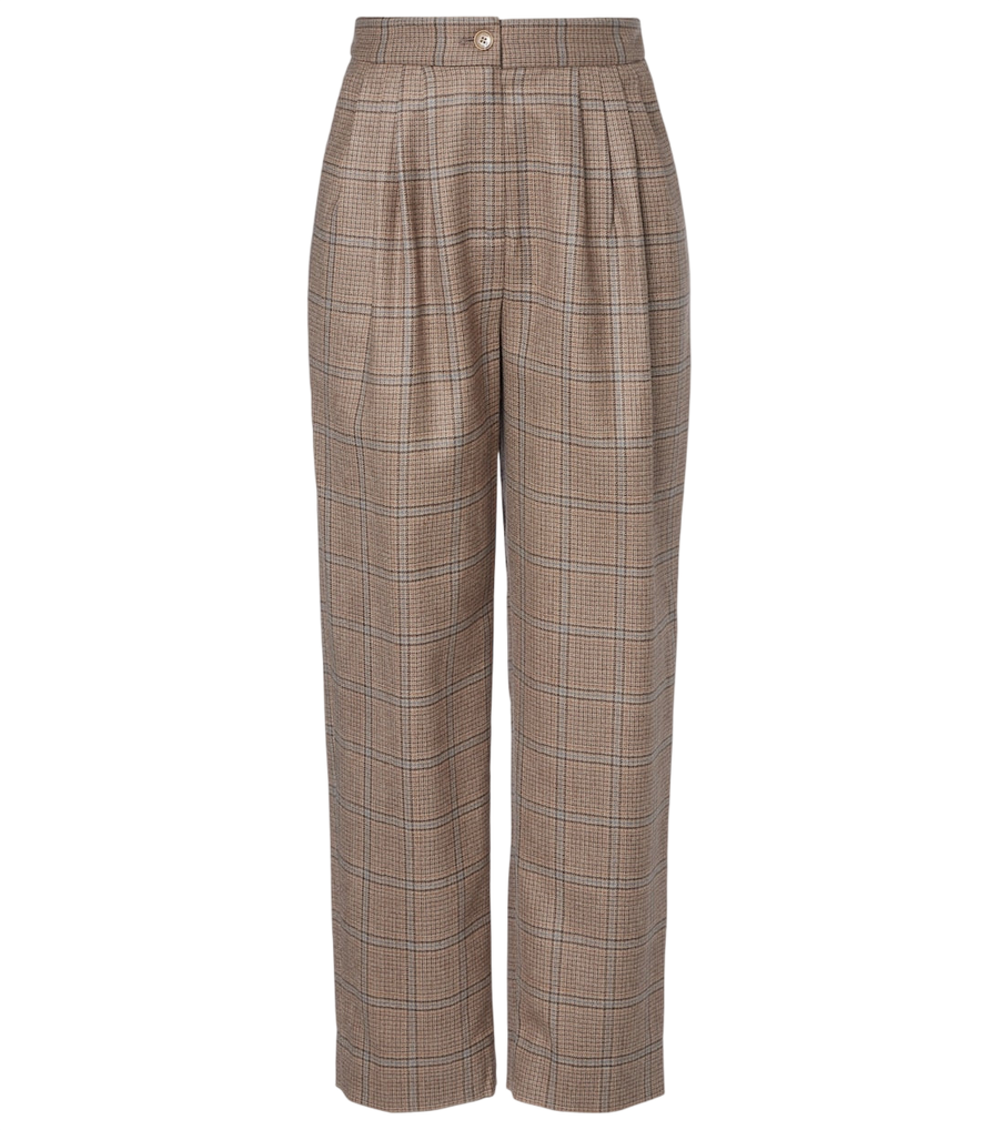 Blazé Milano Glassy checked virgin wool straight pants