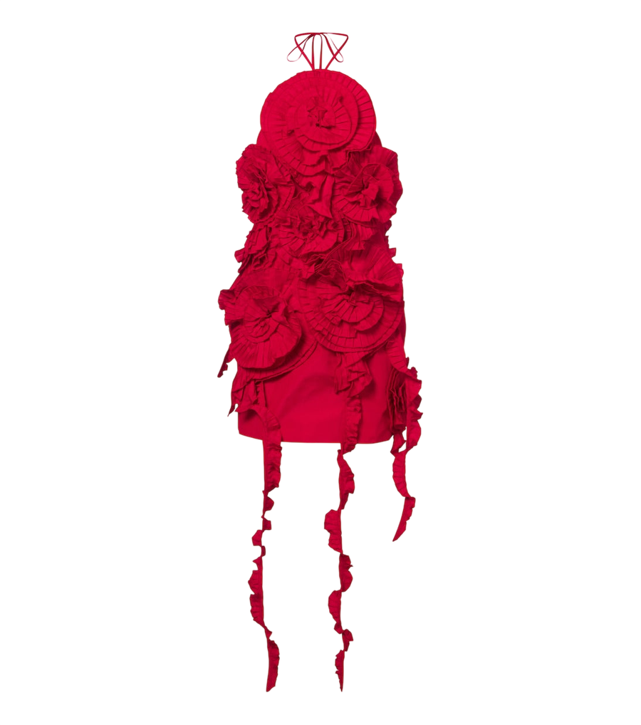 Blumarine Floral-appliqué minidress
