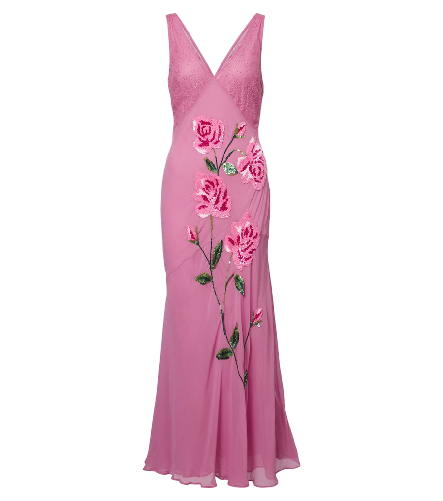 Blumarine Floral sequined midi dress