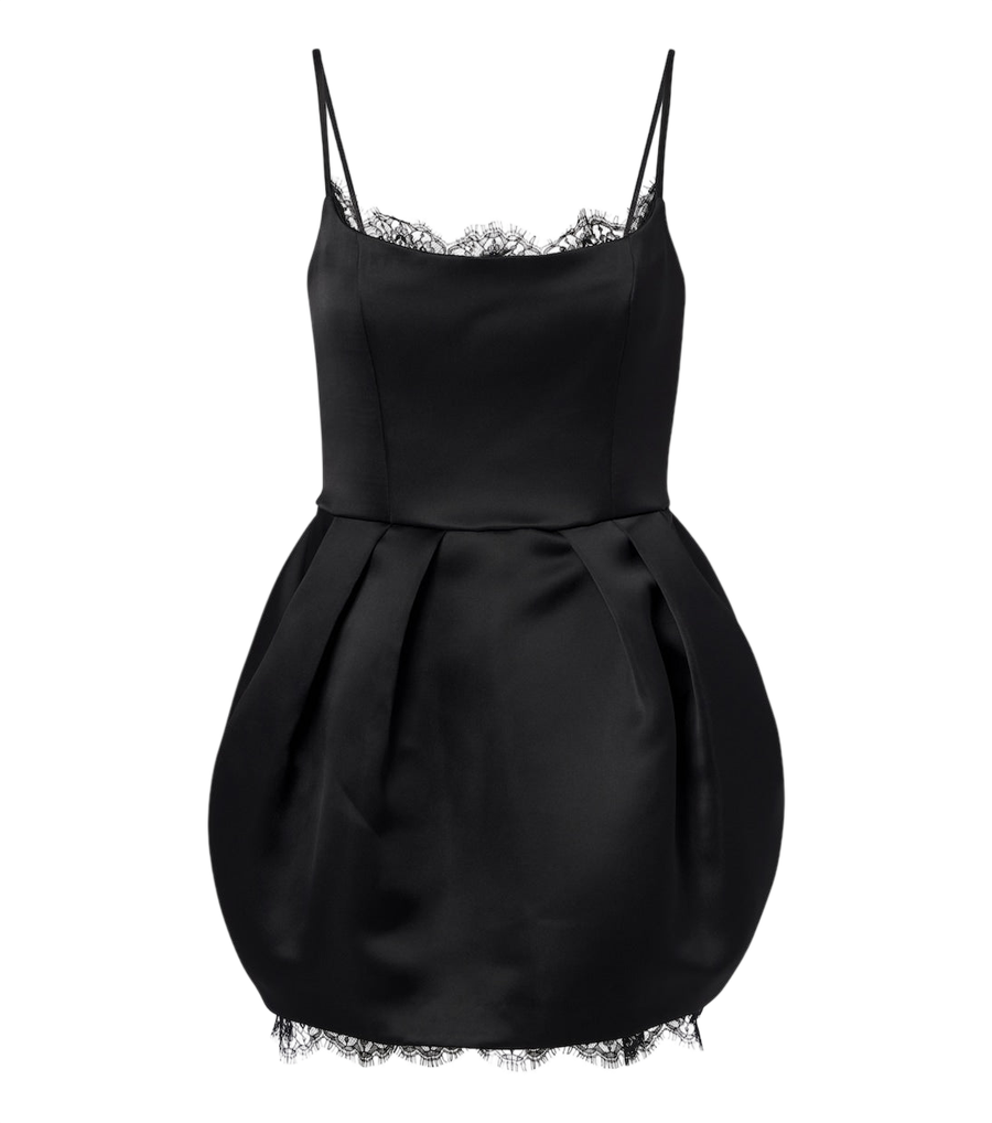 Minivestido de duquesa con ribete de encaje Blumarine