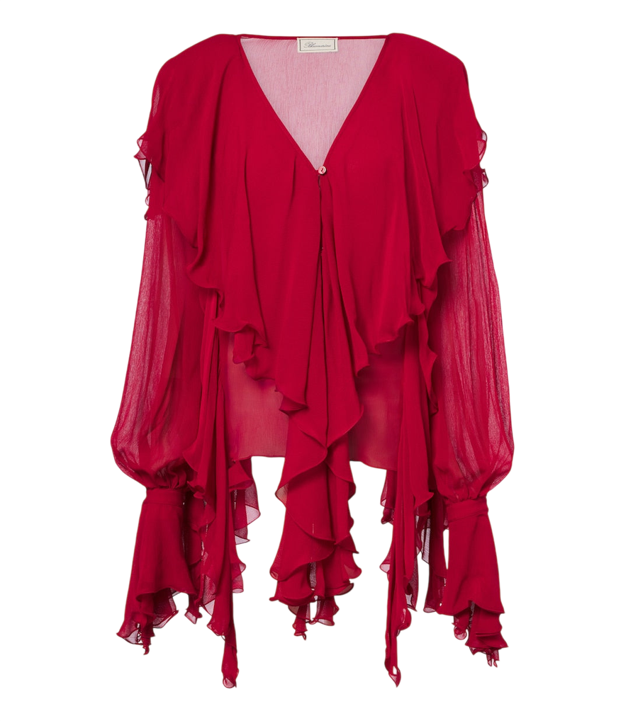 Blouse à volants en crêpe Blumarine
