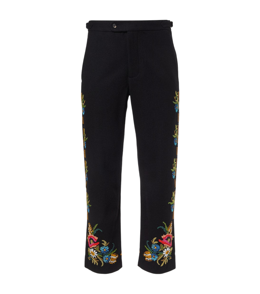 Bode Beaded Aquitaine wool straight pants