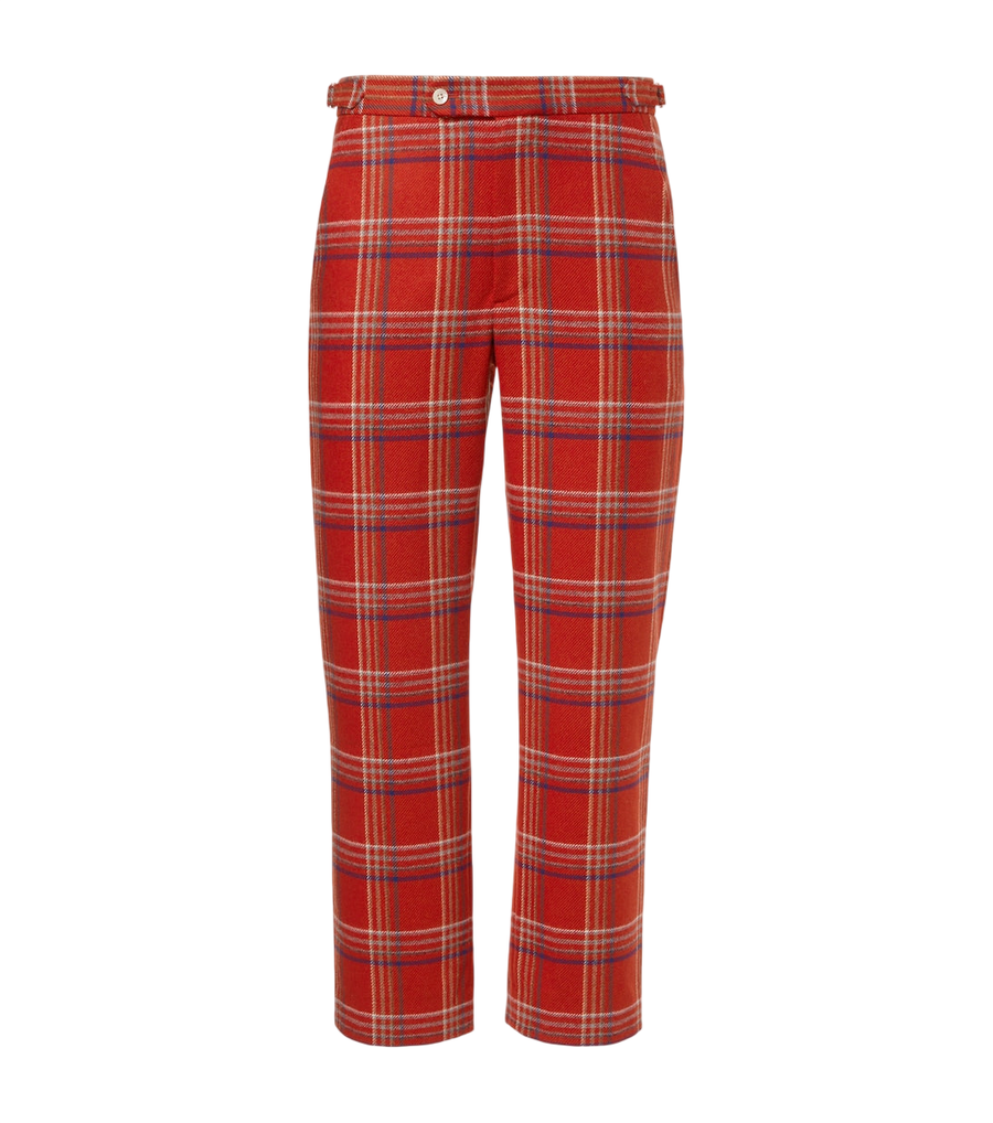 Bode Gable plaid wool flannel straight pants