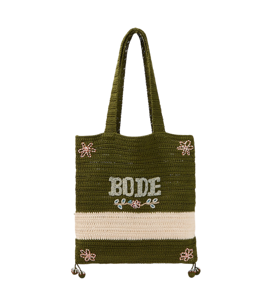 Bode Marsh beaded crochet tote bag