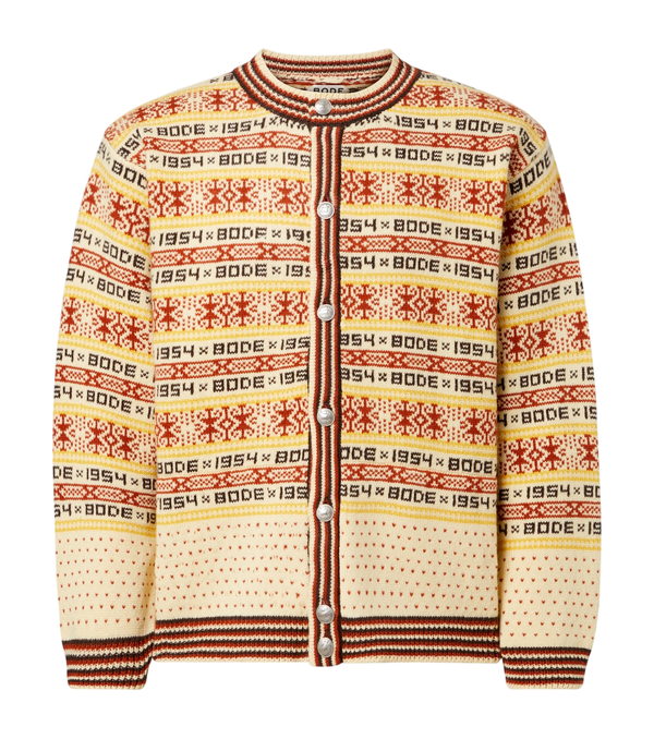 Bode Marzipan jacquard wool cardigan
