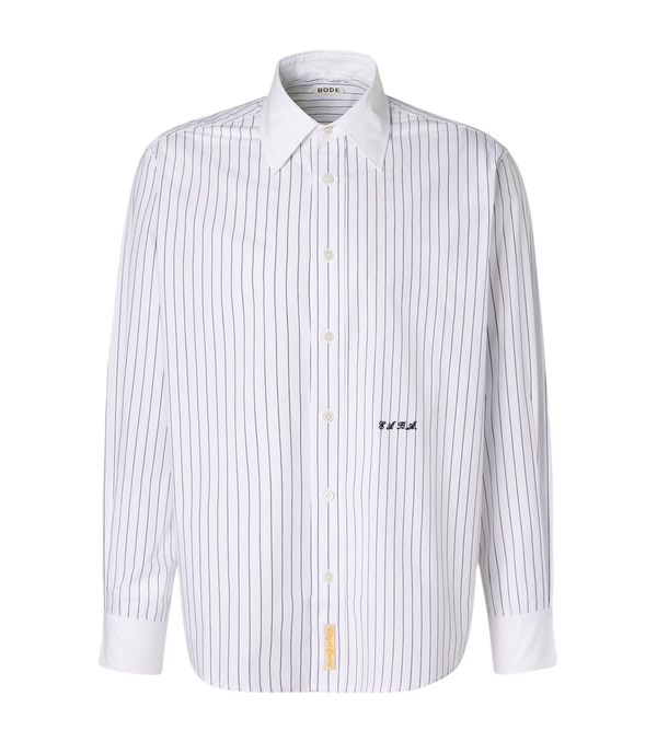 Bode Pinstripe cotton poplin shirt