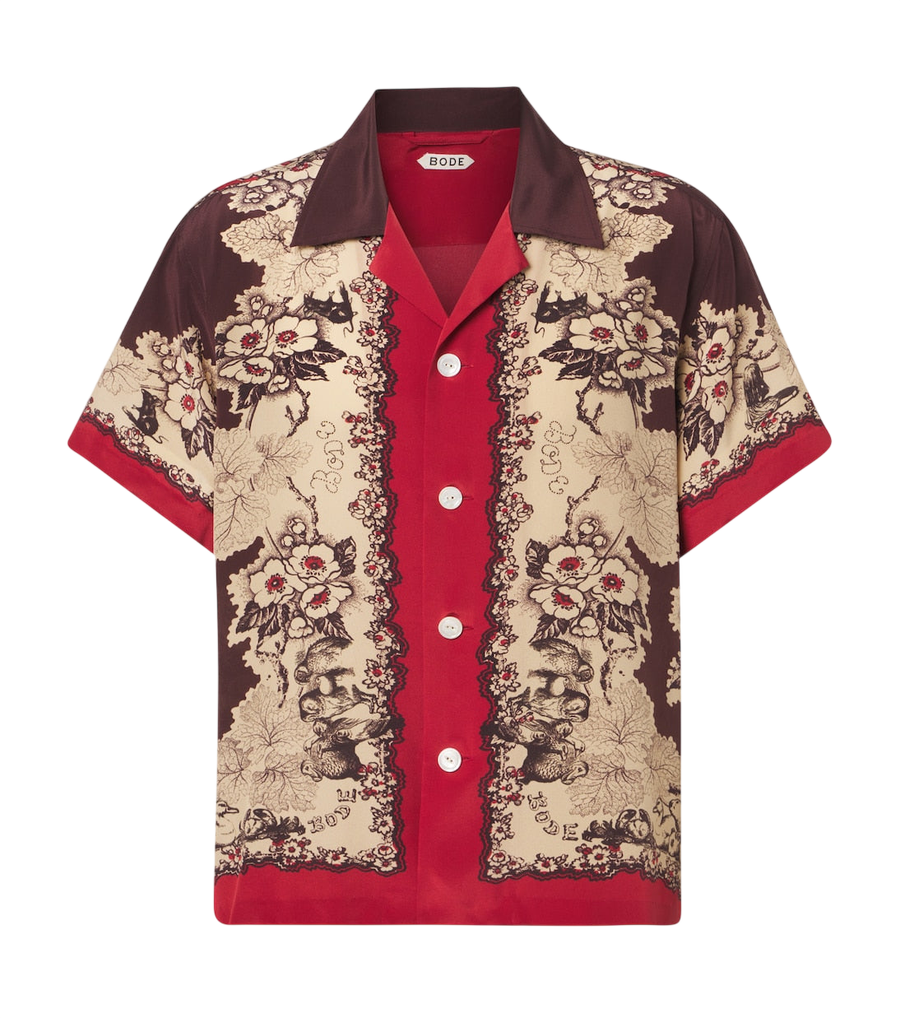 Bode Printed silk bowling shirt