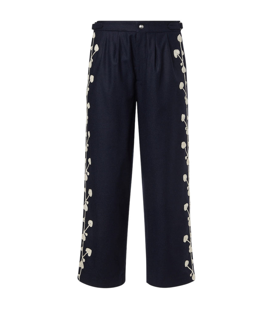 Bode Snowdrop wool-blend wide-leg pants