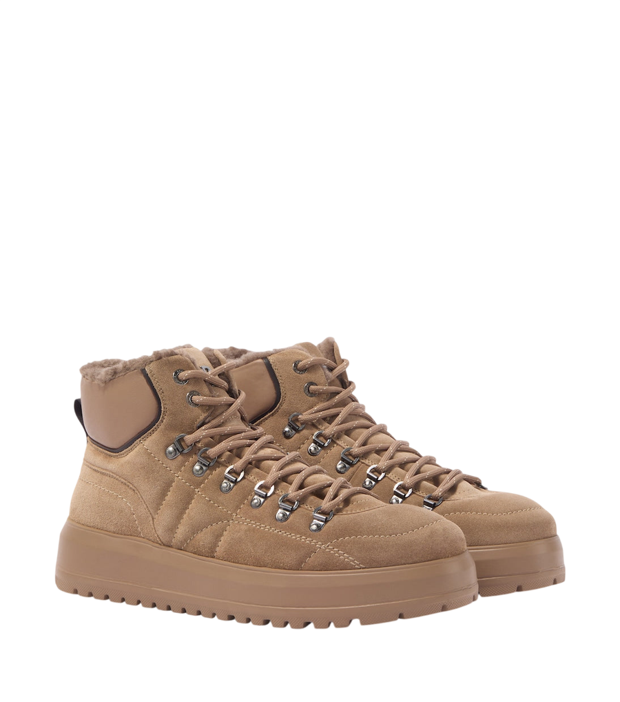 Bogner Antwerp shearling-lined suede lace-up boots