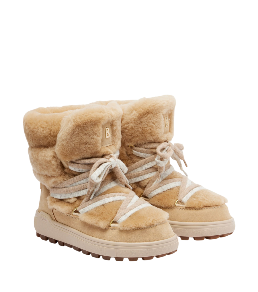 Bogner Chamonix shearling and suede snow boots
