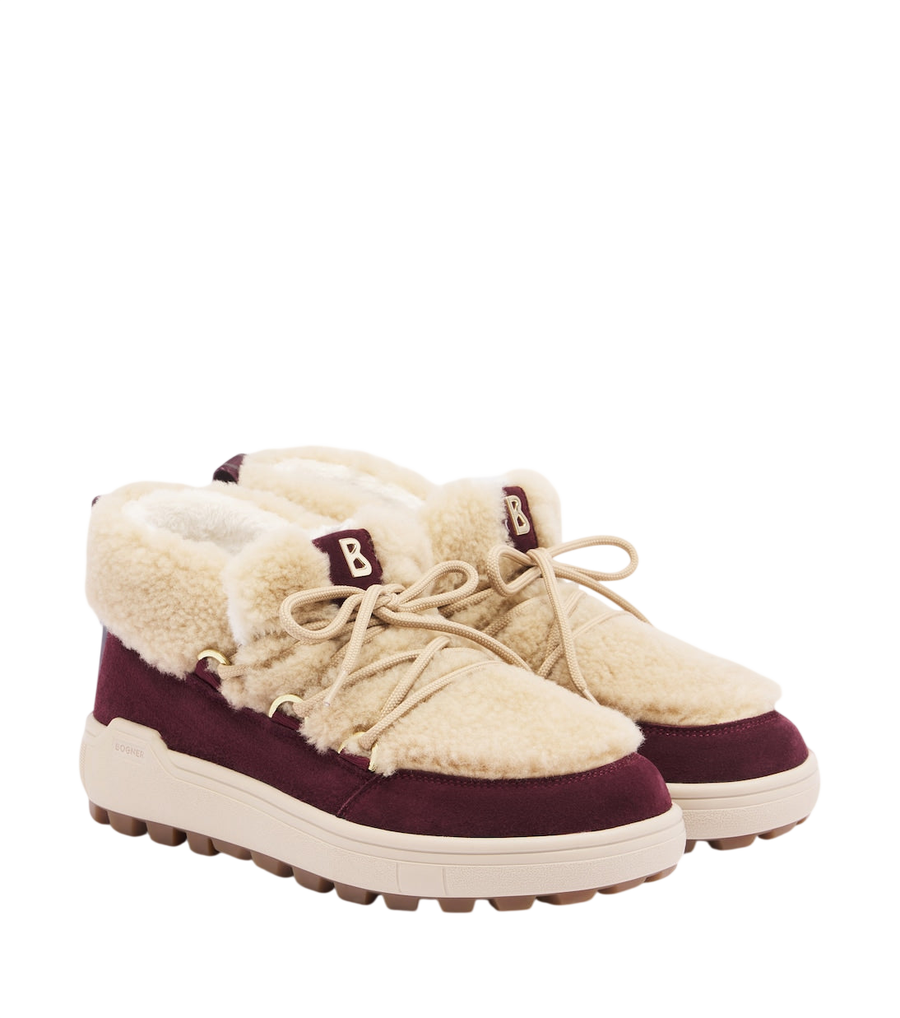 Bogner Chamonix suede and shearling snow boots