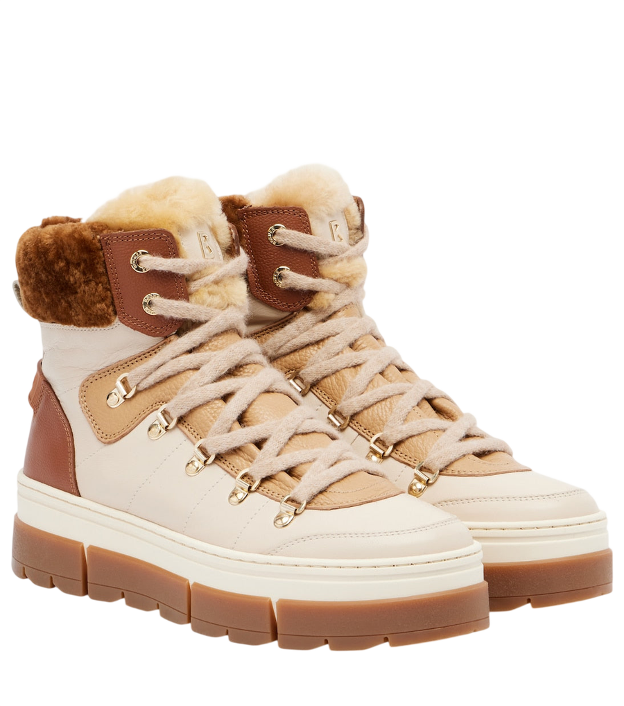 Bogner Vaduz shearling-trimmed leather ankle boots