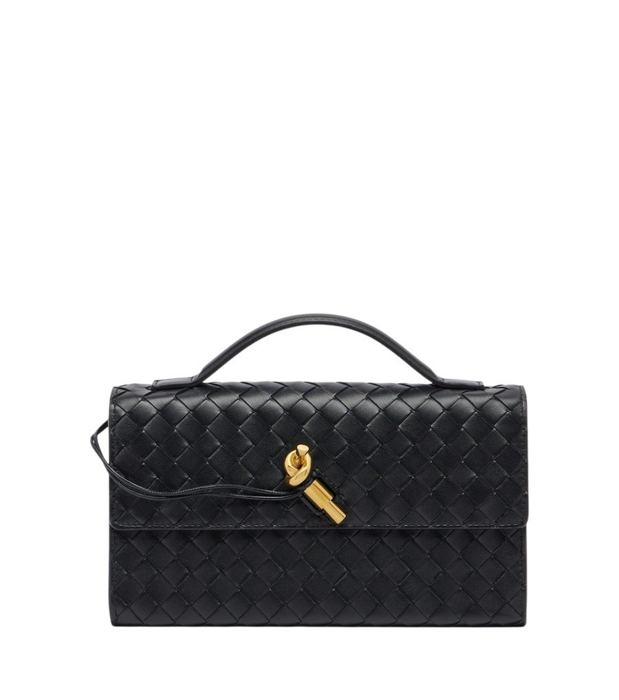 Bottega Veneta Andiamo 25 Intrecciato leather clutch