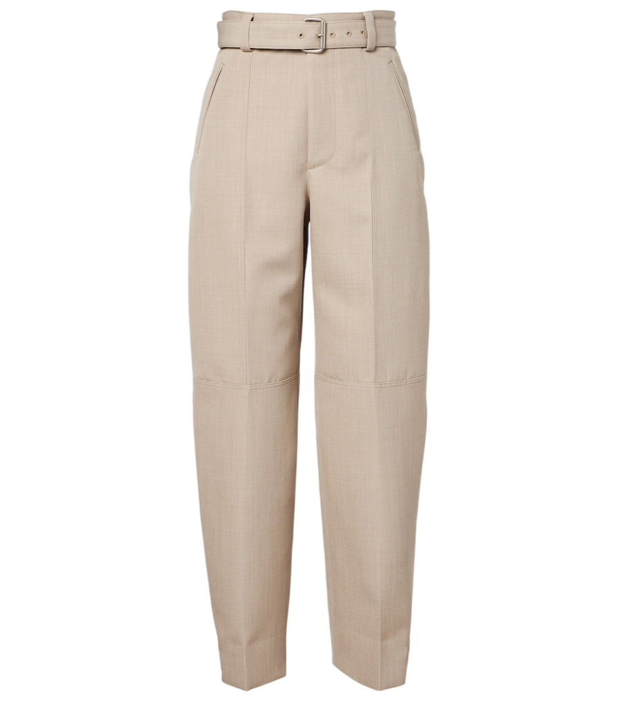 Bottega Veneta Belted high-rise wool straight pants