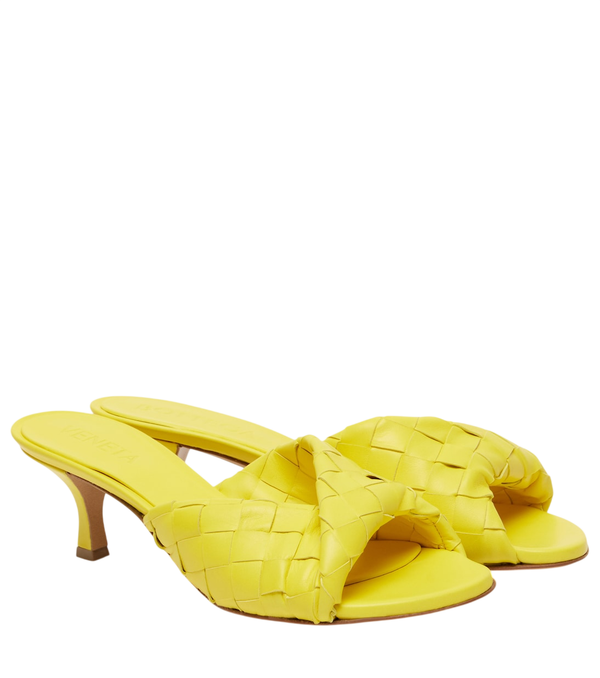 Bottega Veneta Blink 50 Intrecciato leather mules