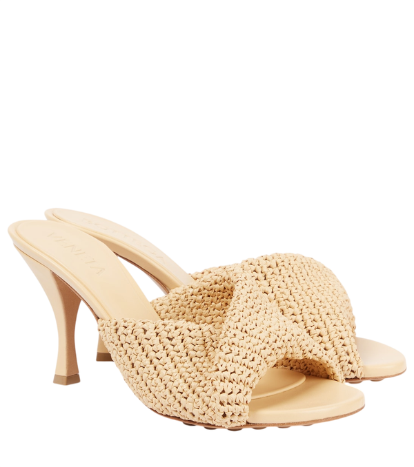 Bottega Veneta Blink 80 crochet raffia mules