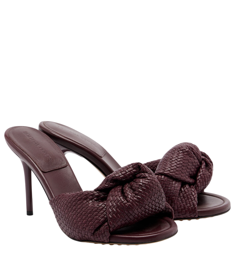 Bottega Veneta Cherry Intreccio leather mules