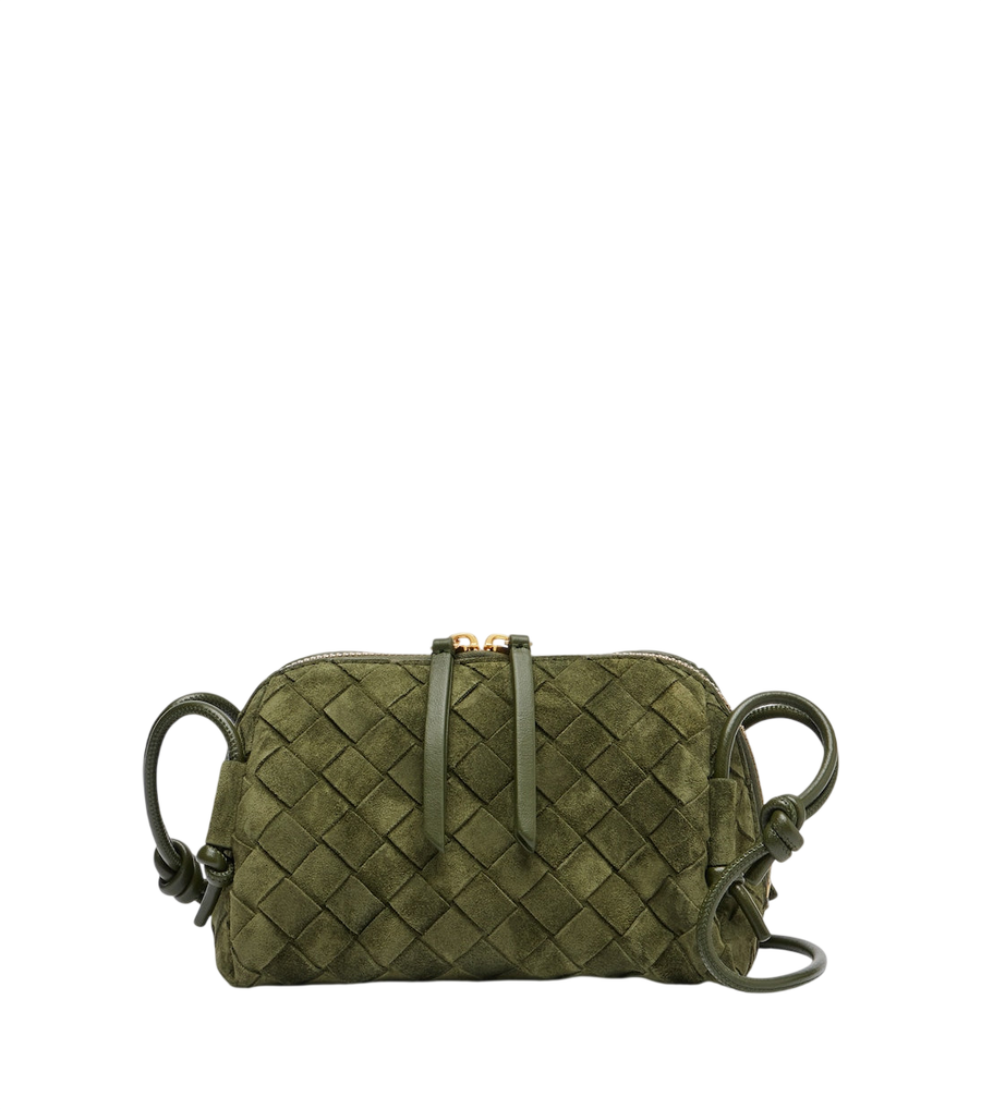 Bottega Veneta Concert Mini – borsa a tracolla in camoscio Intrecciato