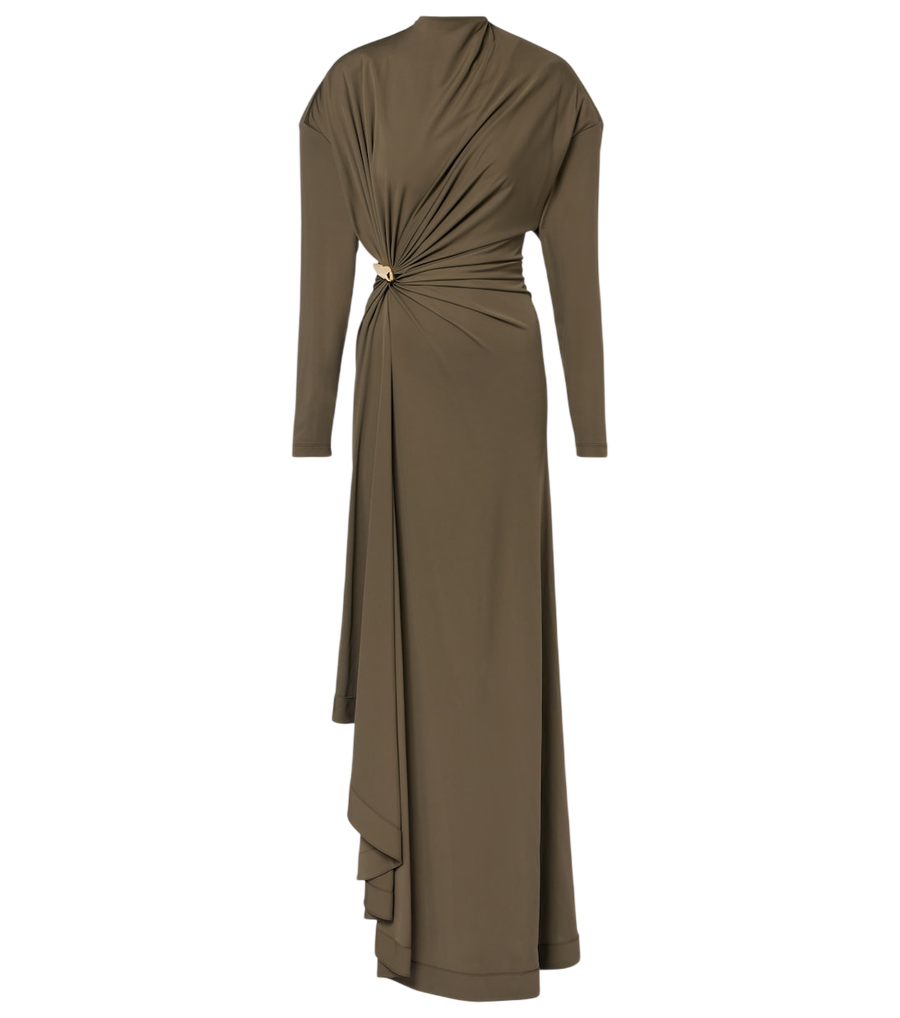 Robe longue en jersey de crêpe froncé Bottega Veneta