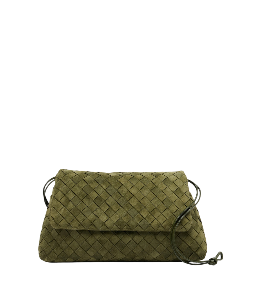 Bottega Veneta Giorno Intrecciato – borsa a tracolla in camoscio