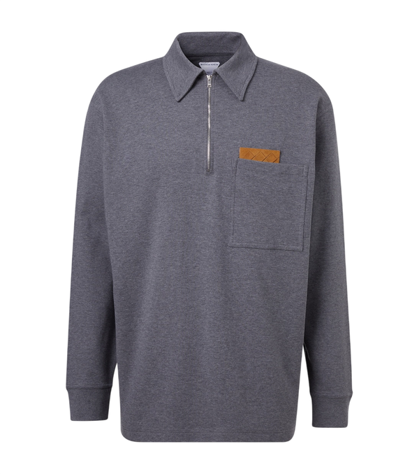 Bottega Veneta Intrecciato cotton jersey polo sweater