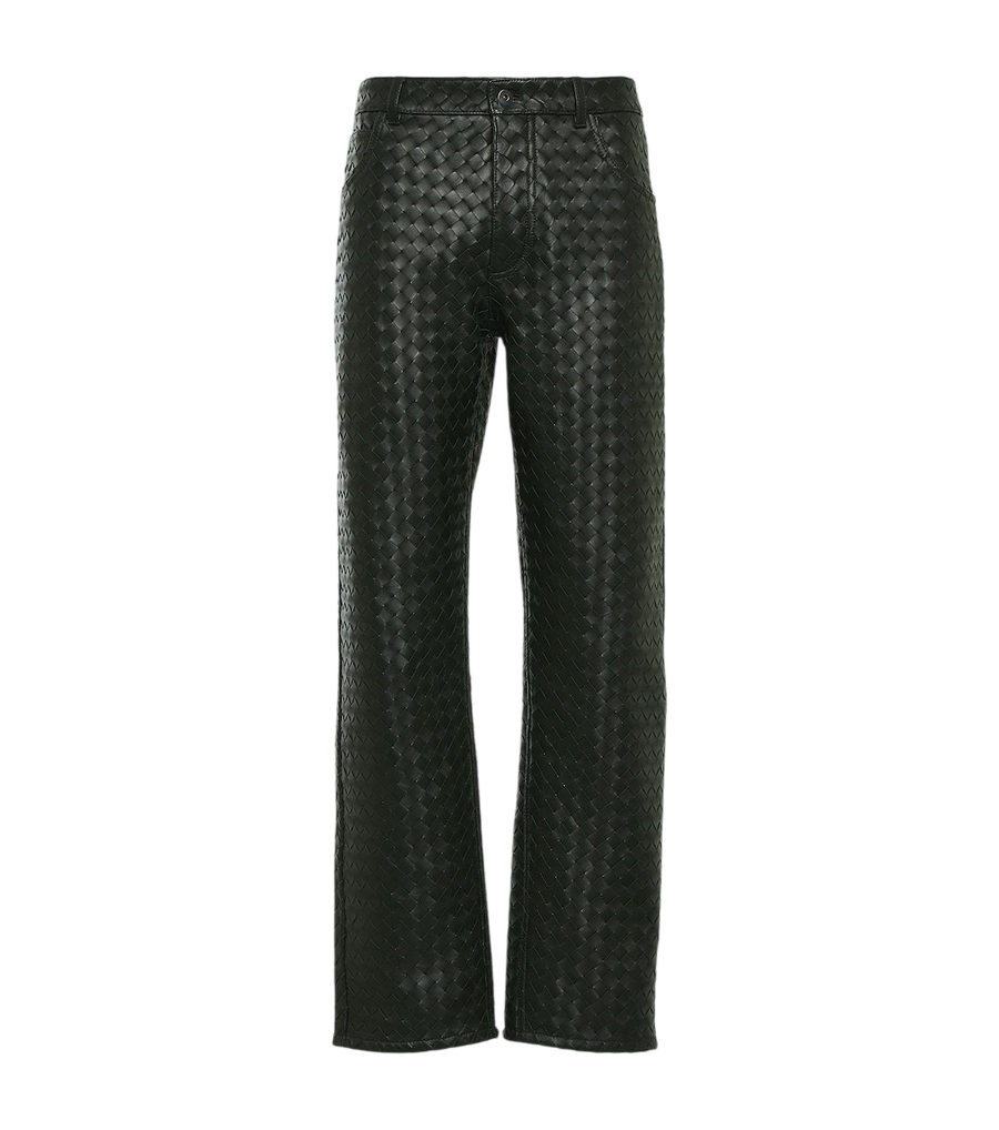Bottega Veneta Intrecciato leather straight pants