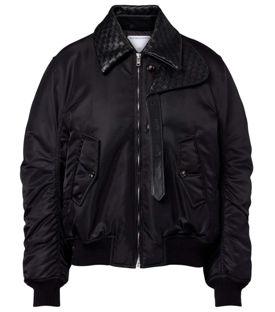 Bottega Veneta Intrecciato leather-trimmed blouson jacket