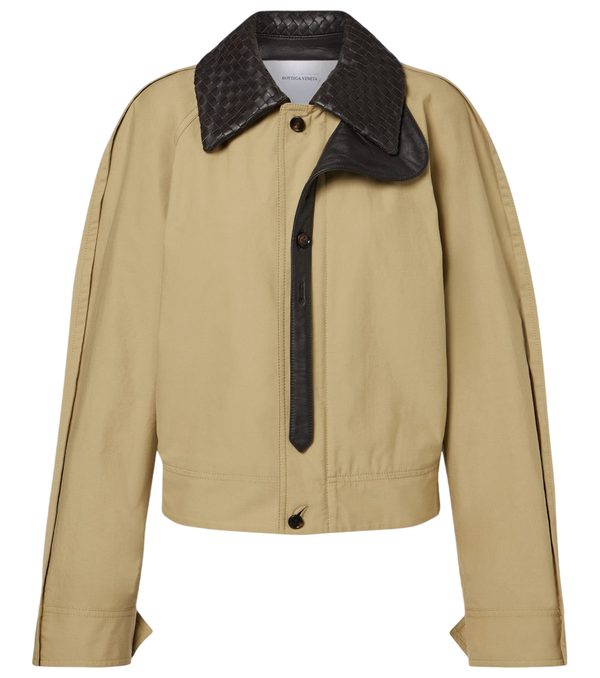 Bottega Veneta Intrecciato leather-trimmed blouson