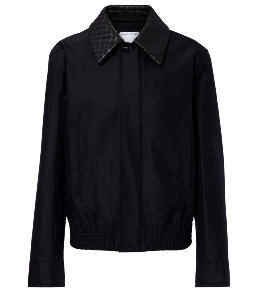 Bottega Veneta Intrecciato leather-trimmed canvas jacket
