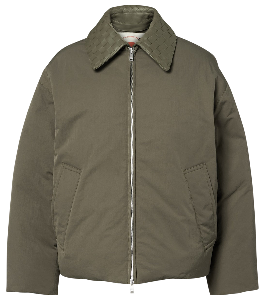 Bottega Veneta Intrecciato leather-trimmed down jacket