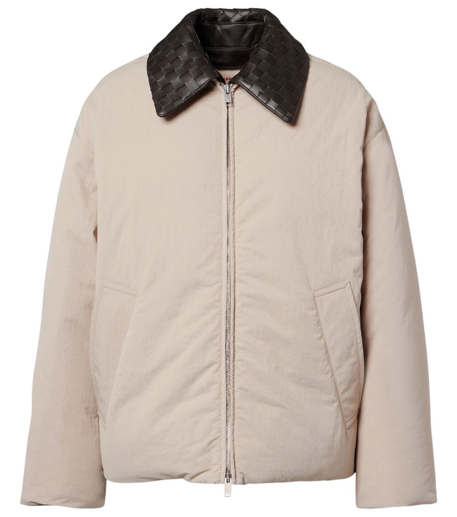 Bottega Veneta Intrecciato leather-trimmed down jacket