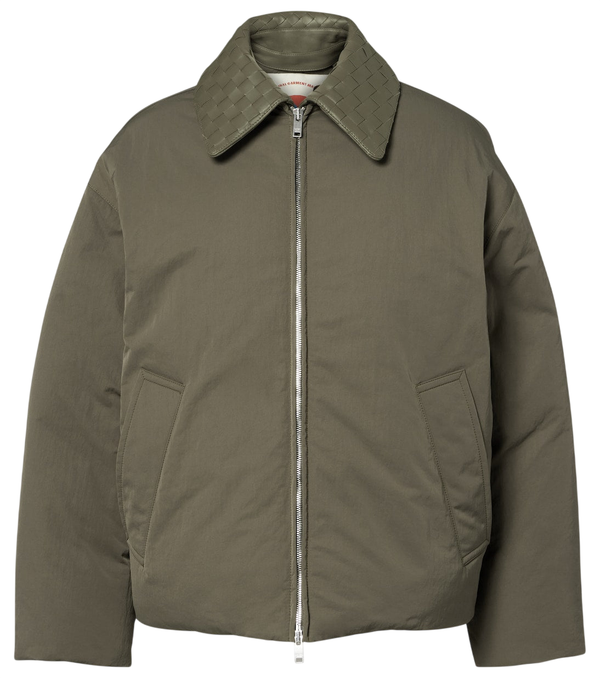 Bottega Veneta Intrecciato leather-trimmed down jacket