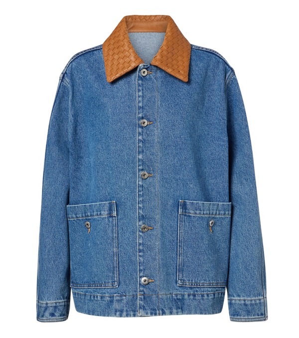 Bottega Veneta Intrecciato oversized denim jacket