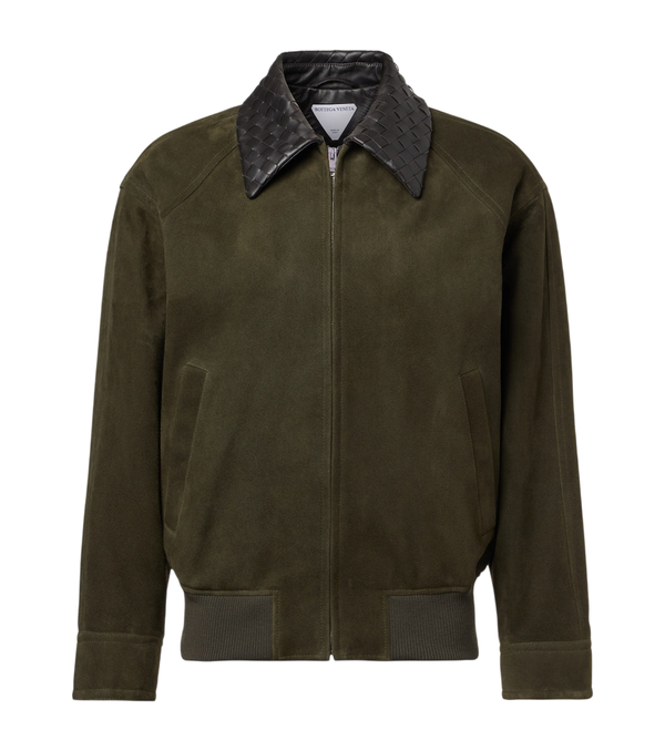 Bottega Veneta Intrecciato suede blouson jacket