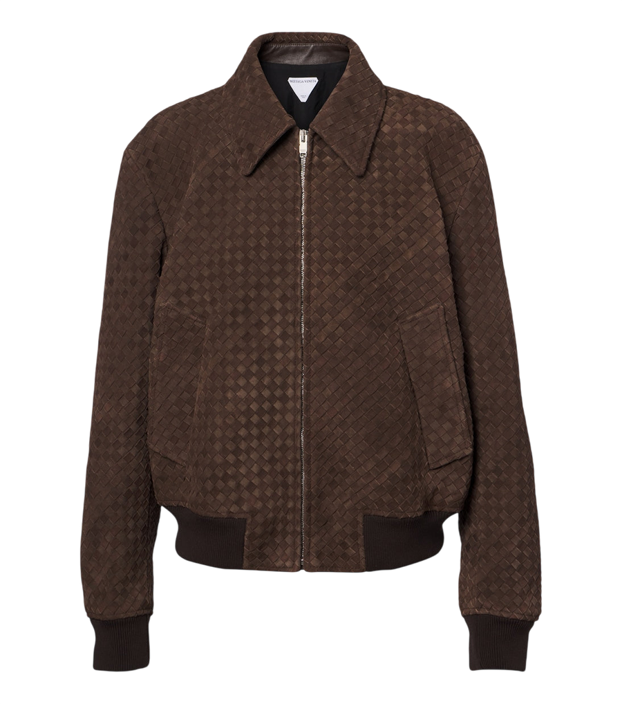 Bottega Veneta Intrecciato suede blouson jacket