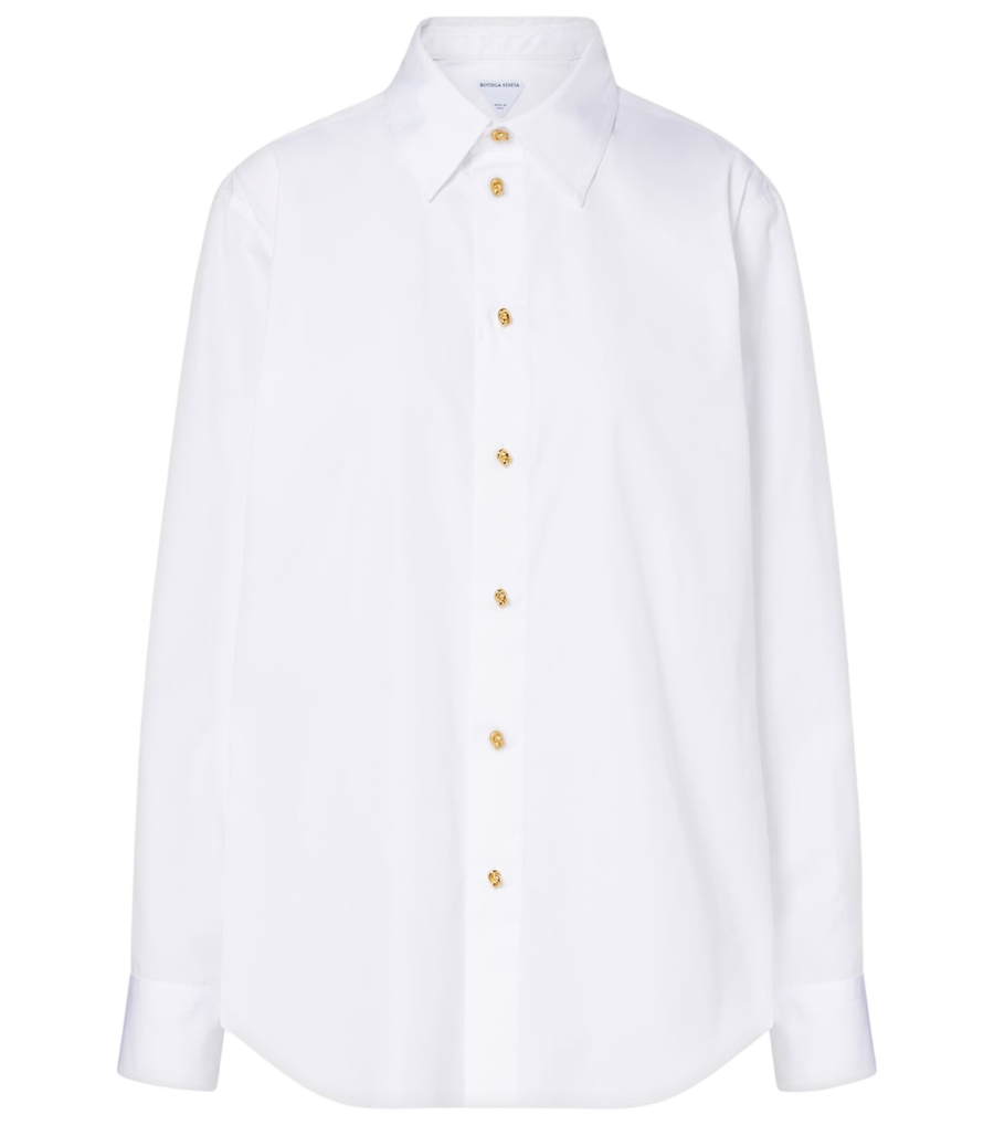 Chemise à nœud en popeline de coton Bottega Veneta