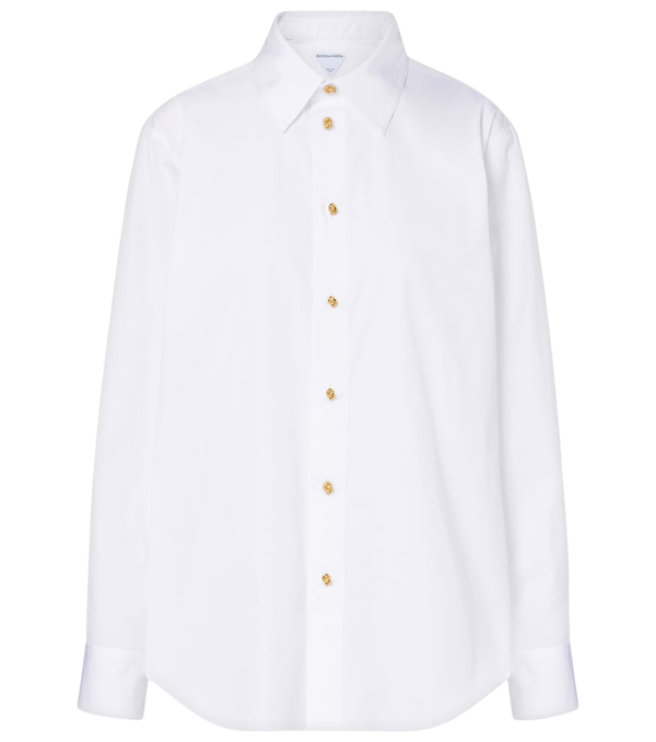 Bottega Veneta Camisa de algodão popeline com nó