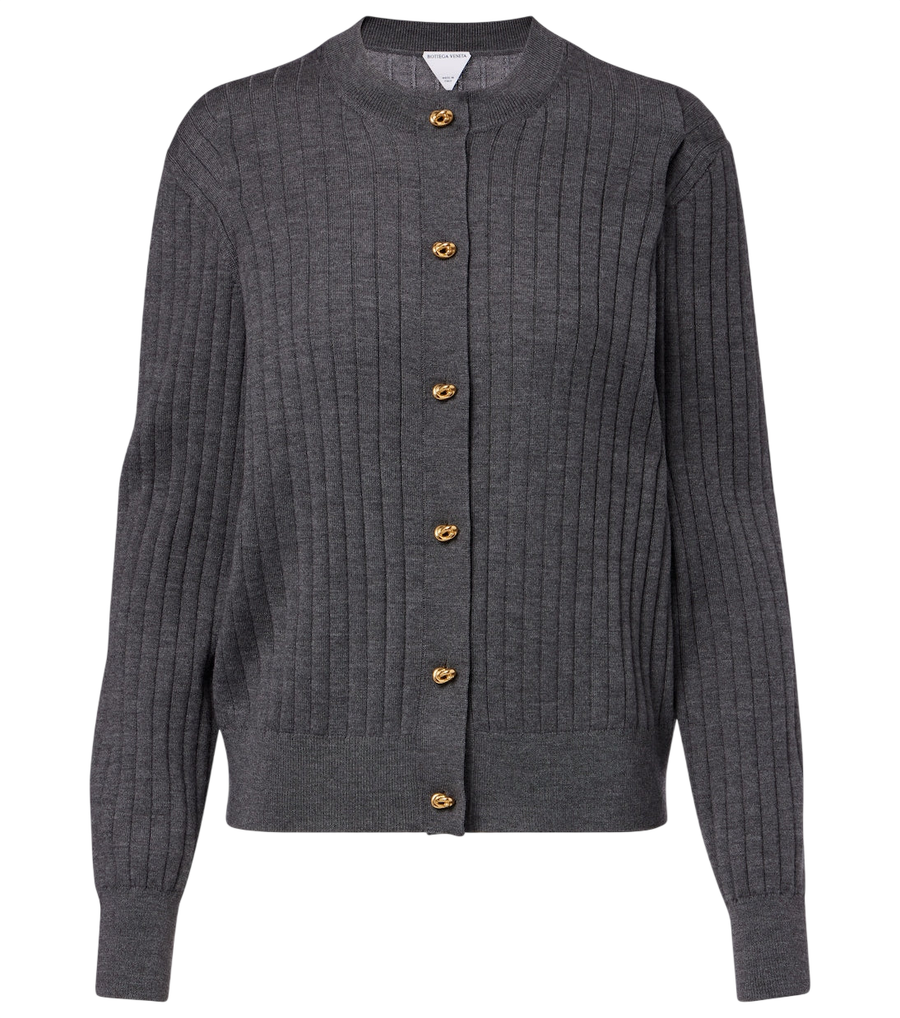 Bottega Veneta Knot ribbed-knit wool cardigan
