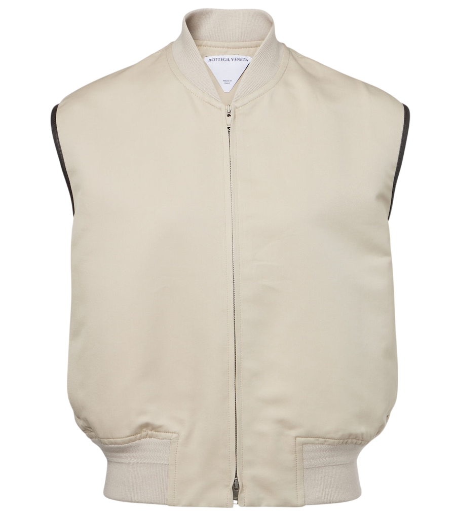 Bottega Veneta Leather-trimmed cotton and silk vest