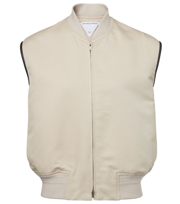 Bottega Veneta Leather-trimmed cotton and silk vest