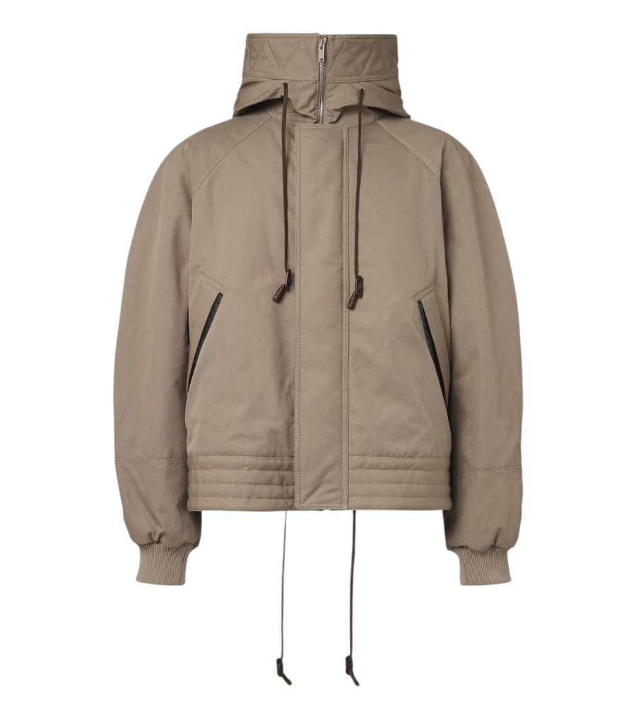 Bottega Veneta Leather-trimmed cotton canvas jacket