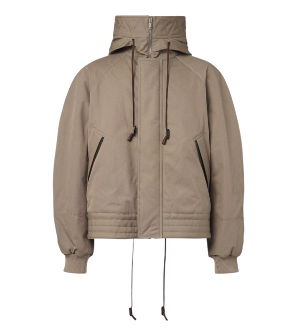 Bottega Veneta Leather-trimmed cotton canvas jacket