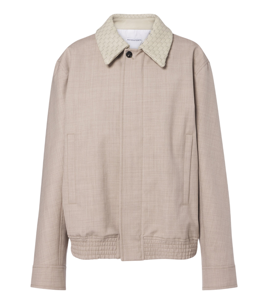 Bottega Veneta Leather-trimmed wool blouson jacket